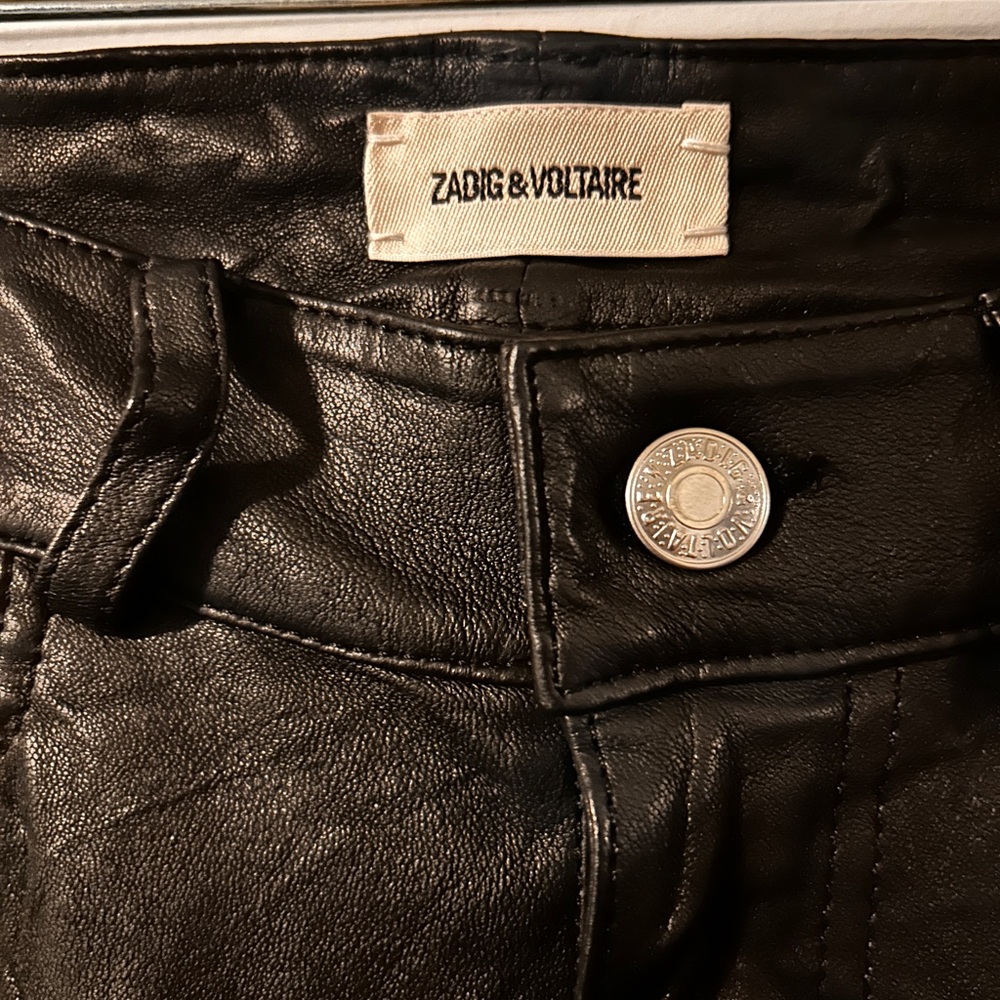 Zadig & Voltaire Black Lamb Leather Pants
